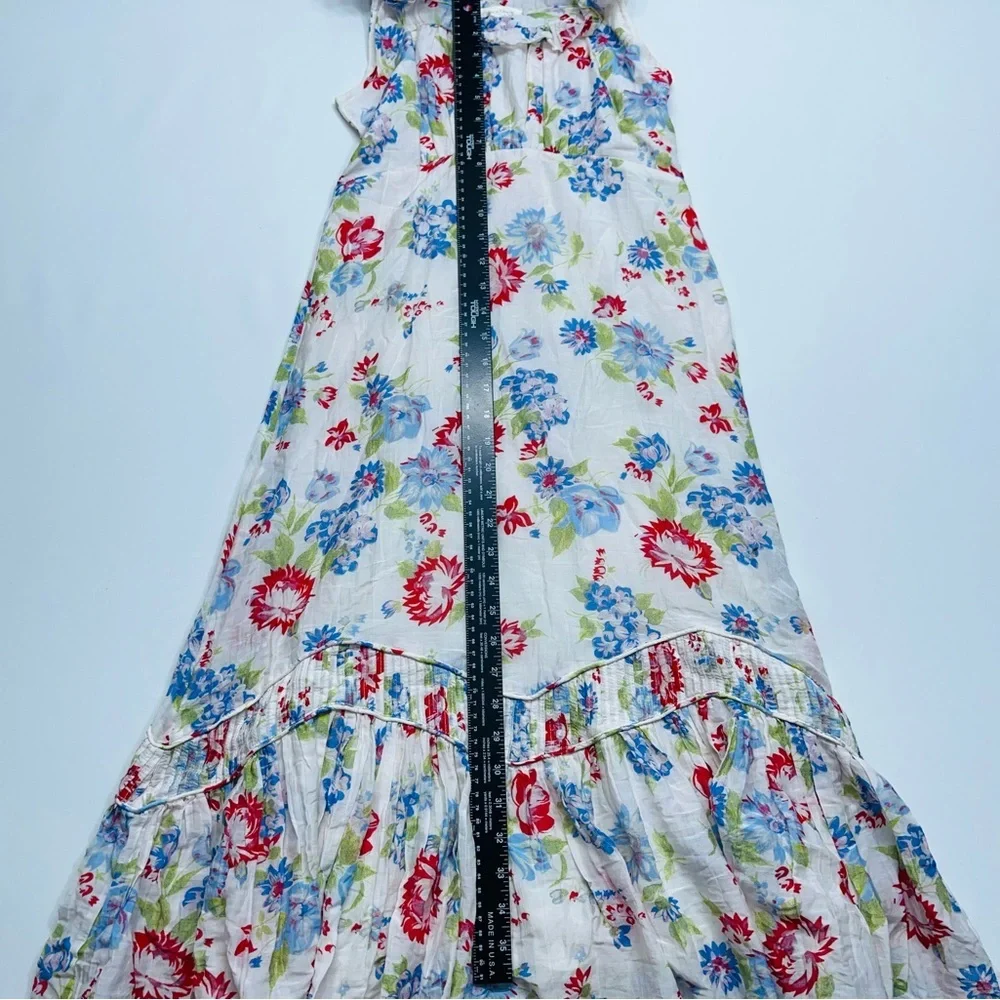 Love Shack Fancy Weslan Midi Dress Cherry Skies Womens Size 4 Lined Cotton Silk - Picture 9 of 15